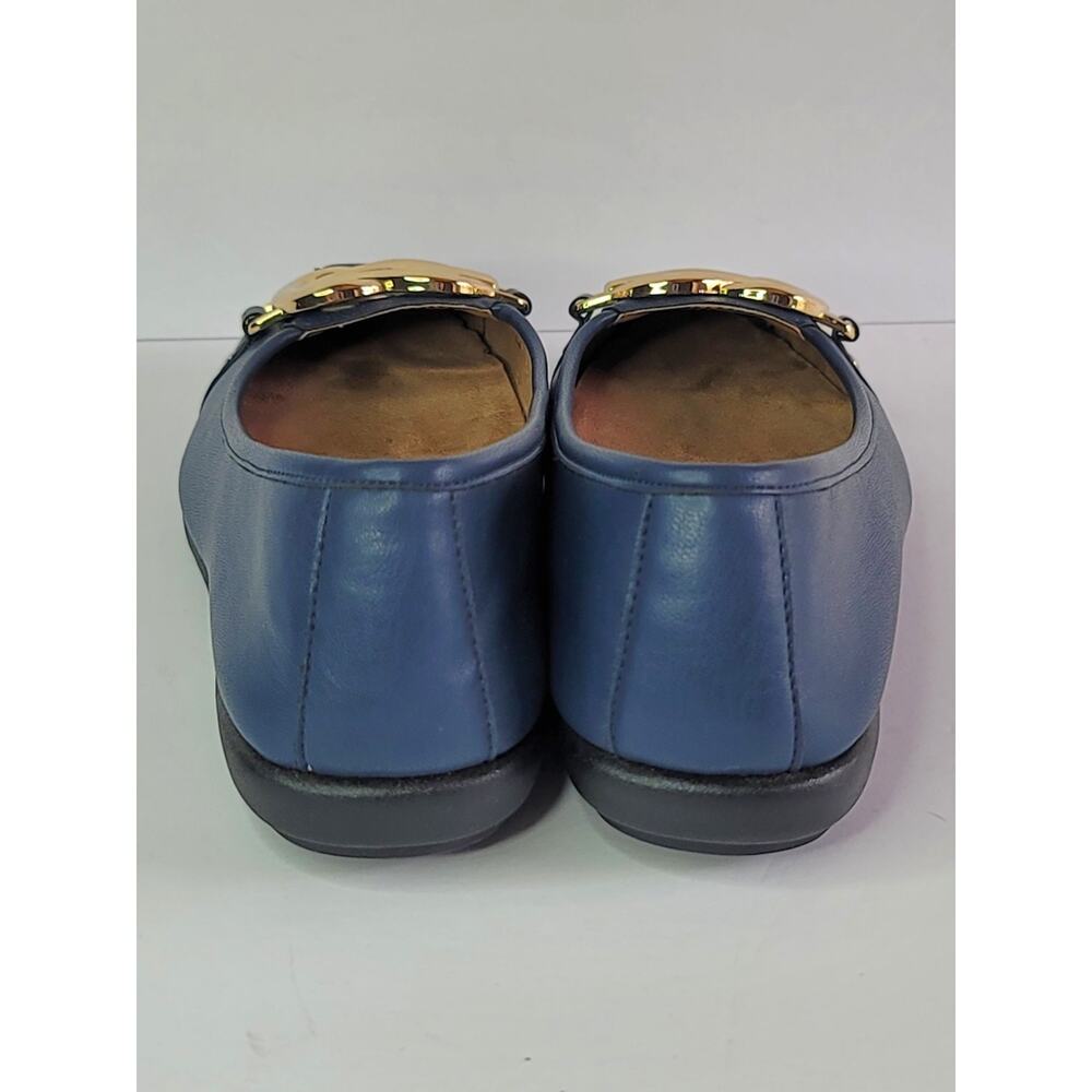 Aerosoles Big Bet Navy Blue Ballet Flats with Gold Knot Detail Women's Size 8.5 - Picture 4 of 11